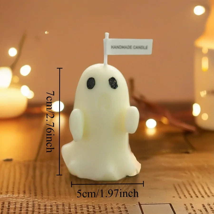 1pc Halloween Ghost Scented Candle Spooky White Ghost Shape Candles with Long-Lasting Fragrance for Halloween Party Decorations 9