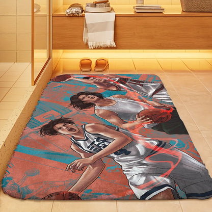 1pc SLAM DUNK Floor Mat Doormats Home Carpet Foot Mat Bathroom Absorbent Mats Anti-Slip Mats Home Decor Supplies 1