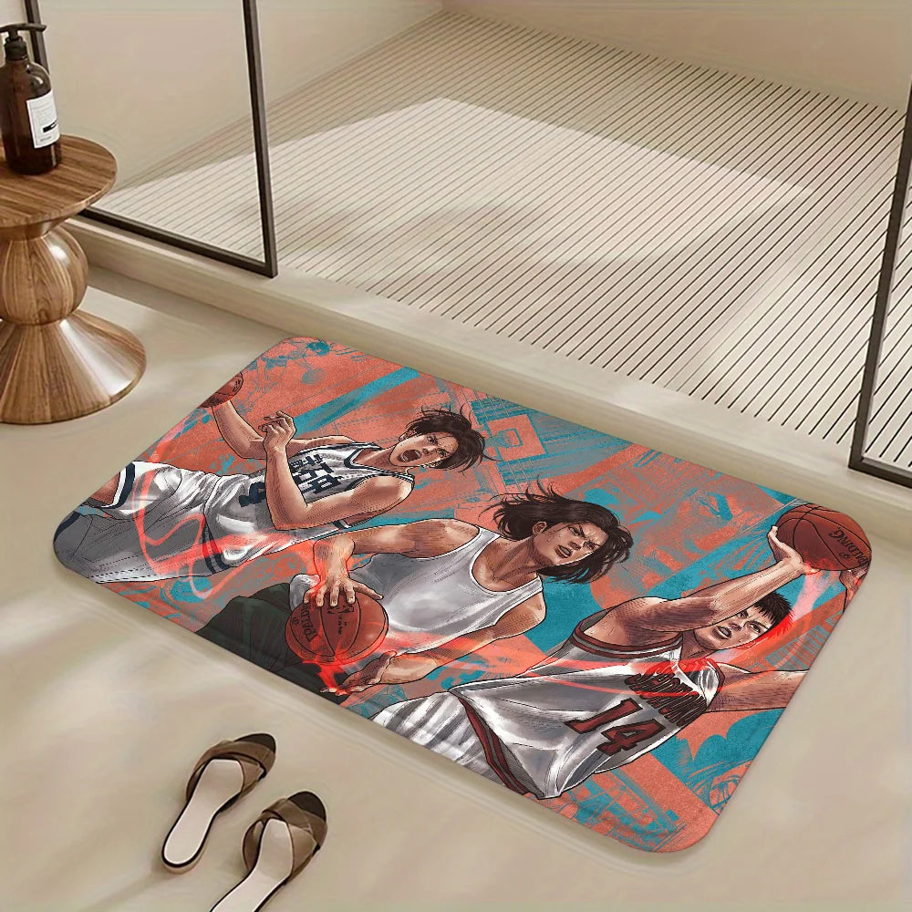1pc SLAM DUNK Floor Mat Doormats Home Carpet Foot Mat Bathroom Absorbent Mats Anti-Slip Mats Home Decor Supplies 5