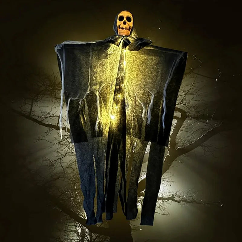 1pcs Halloween Glowing Skull Skeleton Gauze Hanging Ghost Home Outdoor Garden Decoration Halloween Party Horror Ghost Props 2025 4