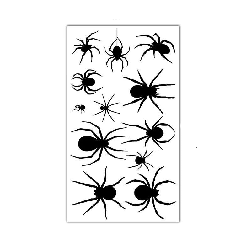 Rayvia Halloween Spider Bat Tattoo Sticker Sheet Temporary Body Art Decor