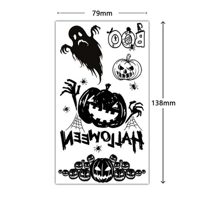 Rayvia Halloween Spider Bat Tattoo Sticker Sheet Temporary Body Art Decor