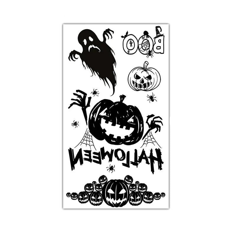 1sheet Halloween Tattoo Sticker Paper Spider Tattoo Sticker Bat Tattoo Sticker 5
