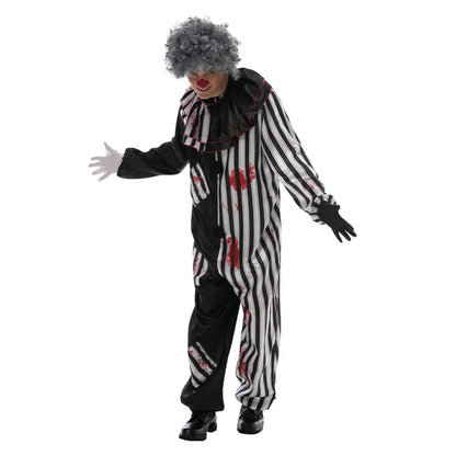2022 Adult Evil Clown circus Cosplay Halloween Costume Vintage Men's Bloody Killer Clown Carnival Easter Purim Fancy Dress 2