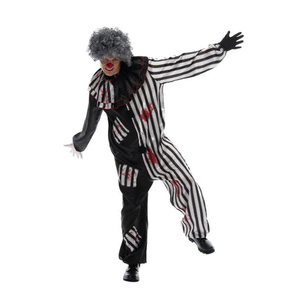 2022 Adult Evil Clown circus Cosplay Halloween Costume Vintage Men's Bloody Killer Clown Carnival Easter Purim Fancy Dress 5