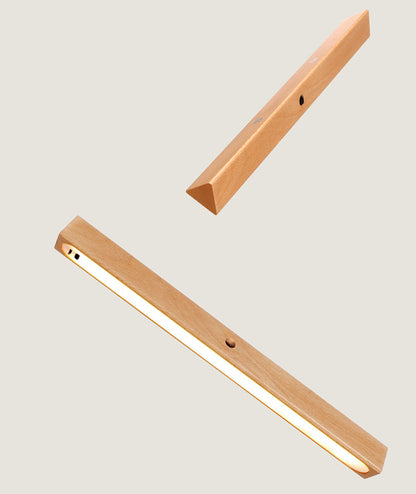 LuxRoyale Wood LED Under Cabinet USB Rechargeable Light with Motion Sensor