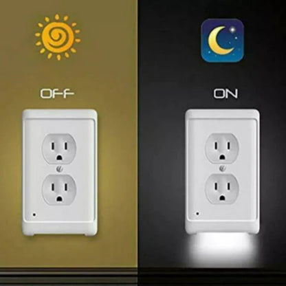Luxora Double Wall Plug Socket LED Hallway Night Light Combo