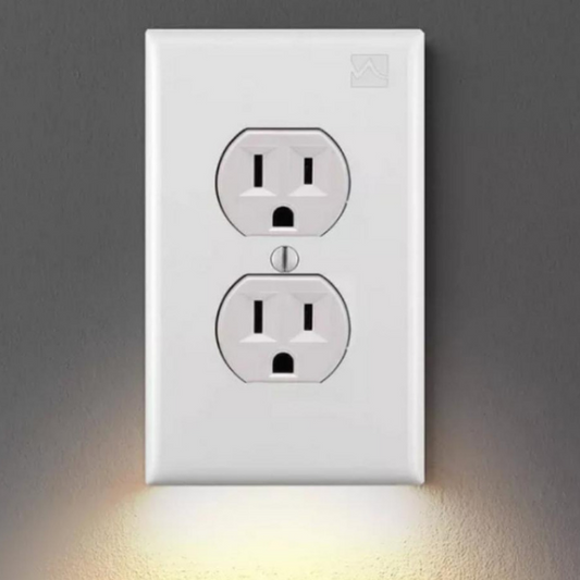 Luxora Double Wall Plug Socket LED Hallway Night Light Combo