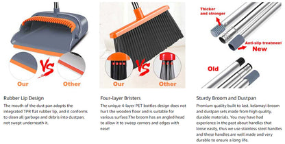 Luxora Self-Cleaning Broom And Dustpan Set For Easy Cleaning