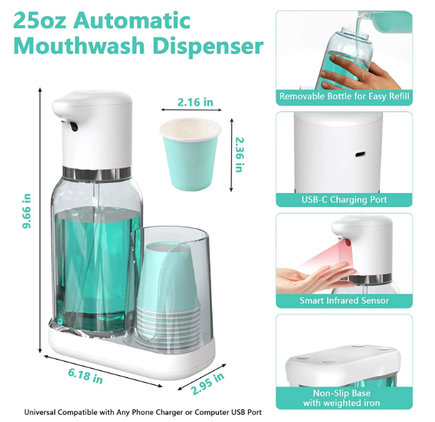 Luxora Automatic Mouthwash Dispenser for Hands-Free Use