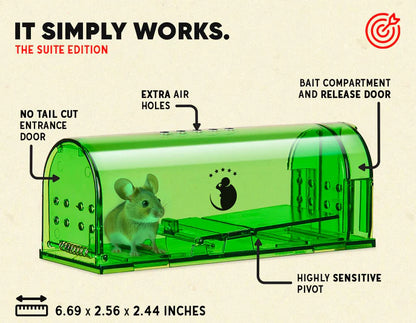 RoyaleGlow 4-Pack Mouse Trap Humane Catch & Release Traps
