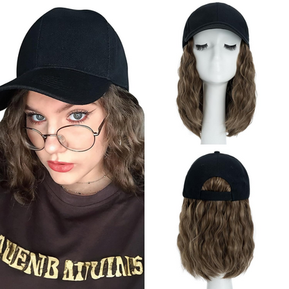 Royaleva Heat Resistant Synthetic Wavy Wig Extension Baseball Cap