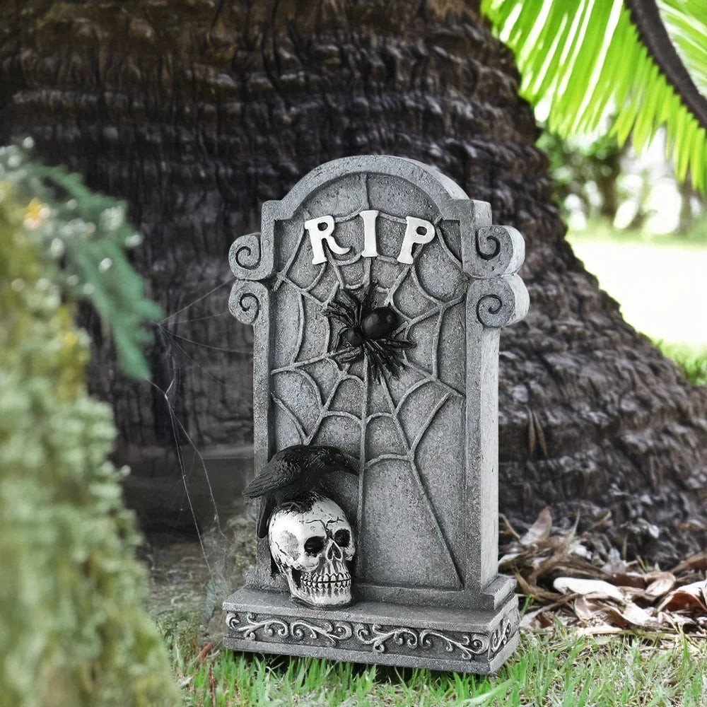 2024 new Halloween Resin Tombstones Graveyard Headstone Stakes Yard & Garden Decors Scary Halloween Tombst Decorations 1