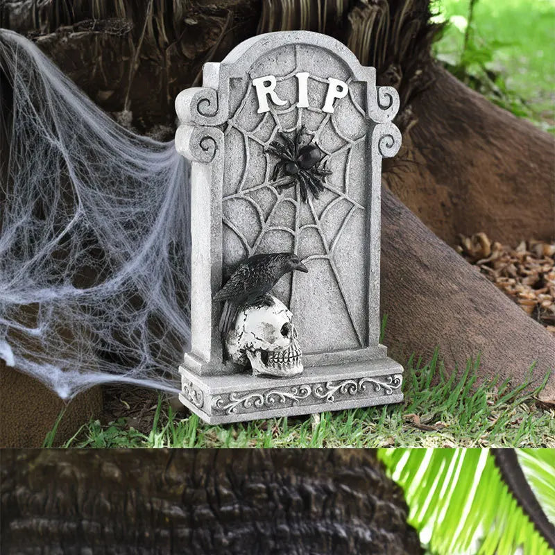 2024 new Halloween Resin Tombstones Graveyard Headstone Stakes Yard & Garden Decors Scary Halloween Tombst Decorations 10