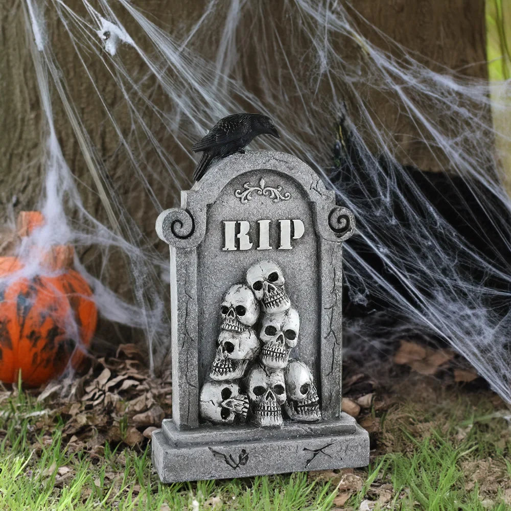 2024 new Halloween Resin Tombstones Graveyard Headstone Stakes Yard & Garden Decors Scary Halloween Tombst Decorations 3