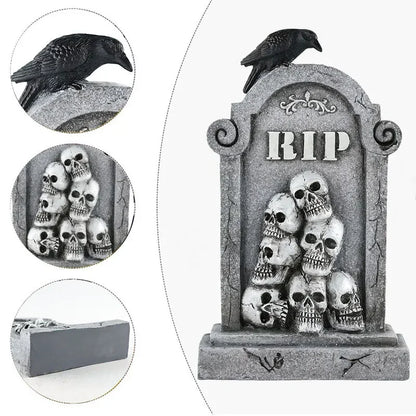 2024 new Halloween Resin Tombstones Graveyard Headstone Stakes Yard & Garden Decors Scary Halloween Tombst Decorations 4