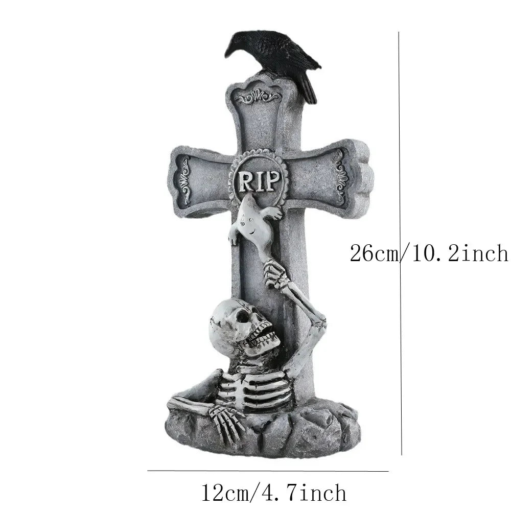 2024 new Halloween Resin Tombstones Graveyard Headstone Stakes Yard & Garden Decors Scary Halloween Tombst Decorations 5