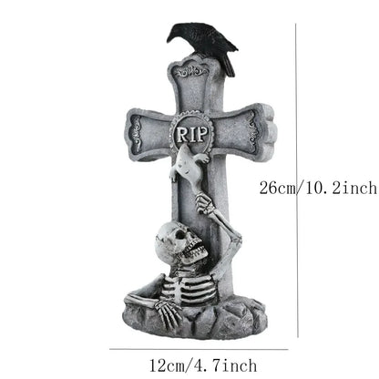 2024 new Halloween Resin Tombstones Graveyard Headstone Stakes Yard & Garden Decors Scary Halloween Tombst Decorations 5