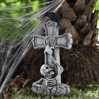 2024 new Halloween Resin Tombstones Graveyard Headstone Stakes Yard & Garden Decors Scary Halloween Tombst Decorations 7