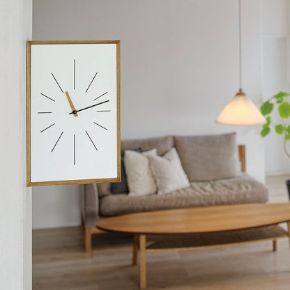 Royelux Modern Acacia Wood Desk Clock - Minimalist White Face Table Clock