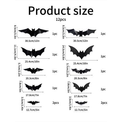 2025 Halloween Decorations Outdoor - Halloween Bats Wall Decor - Lighted 3D Bat Stickers for Party Window Door Decor Home Decals 6