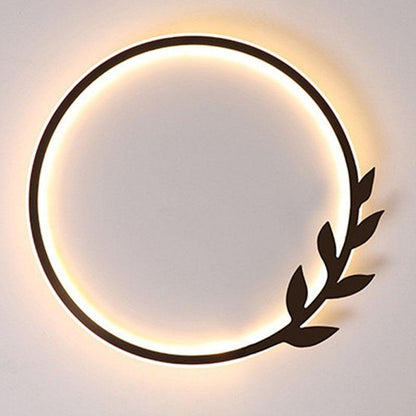 20'' Round Dimmable Black Flush Mount Ceiling Lights LED Lights with Leaf Shaped Edge 3