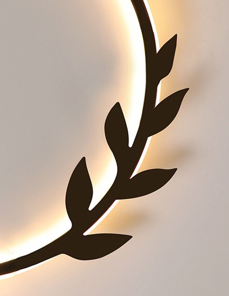 20'' Round Dimmable Black Flush Mount Ceiling Lights LED Lights with Leaf Shaped Edge 6