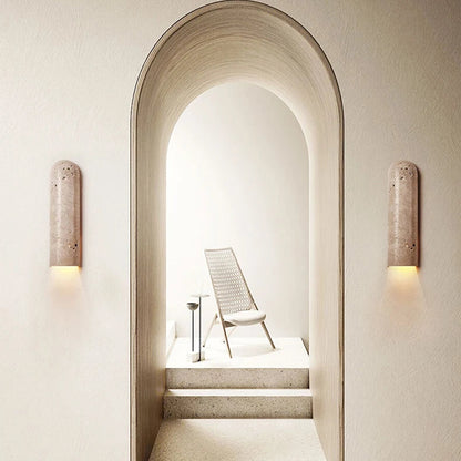 RoyaleGlow Travertine LED Wall Sconce - Modern Natural Stone Up Down Light
