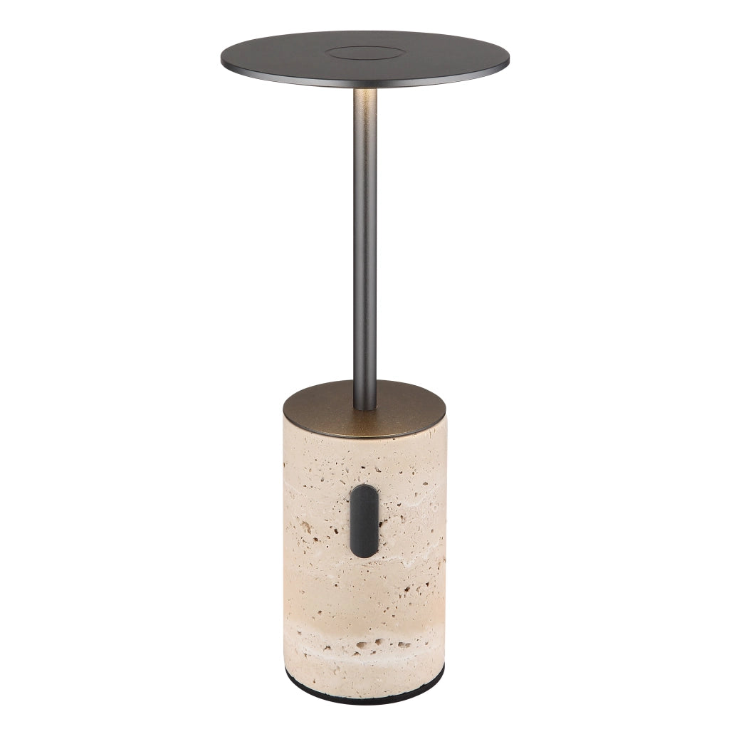 RoyaleGlow Rechargeable Travertine LED Table Lamp with Touch Dimming