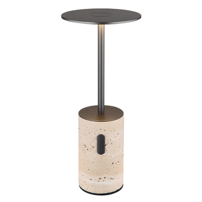RoyaleGlow Rechargeable Travertine LED Table Lamp with Touch Dimming
