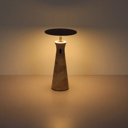 RoyaleGlow Travertine Cordless LED Table Lamp for Bedroom, Living Room & Dining Table