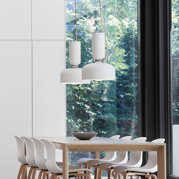 RoyaleGlow Modern White Pendant Light Kitchen Island Hanging Lamp