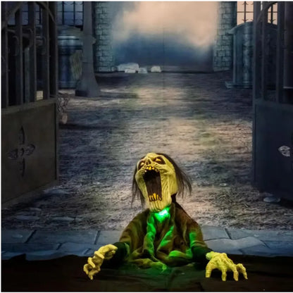21 in. Trevor the Animated Zombie Groundbreaker, Indoor or Covered Outdoor Halloween Decoration, Battery Operated 0