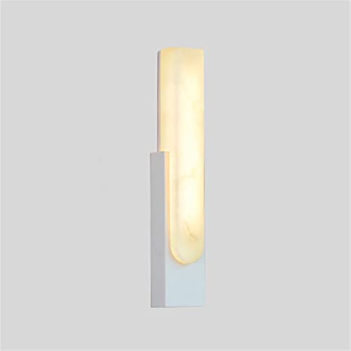 LuxRoyale Alabaster Wall Lamp With Veined Alabaster Shade And Brass Finish Modern Wall Sconce