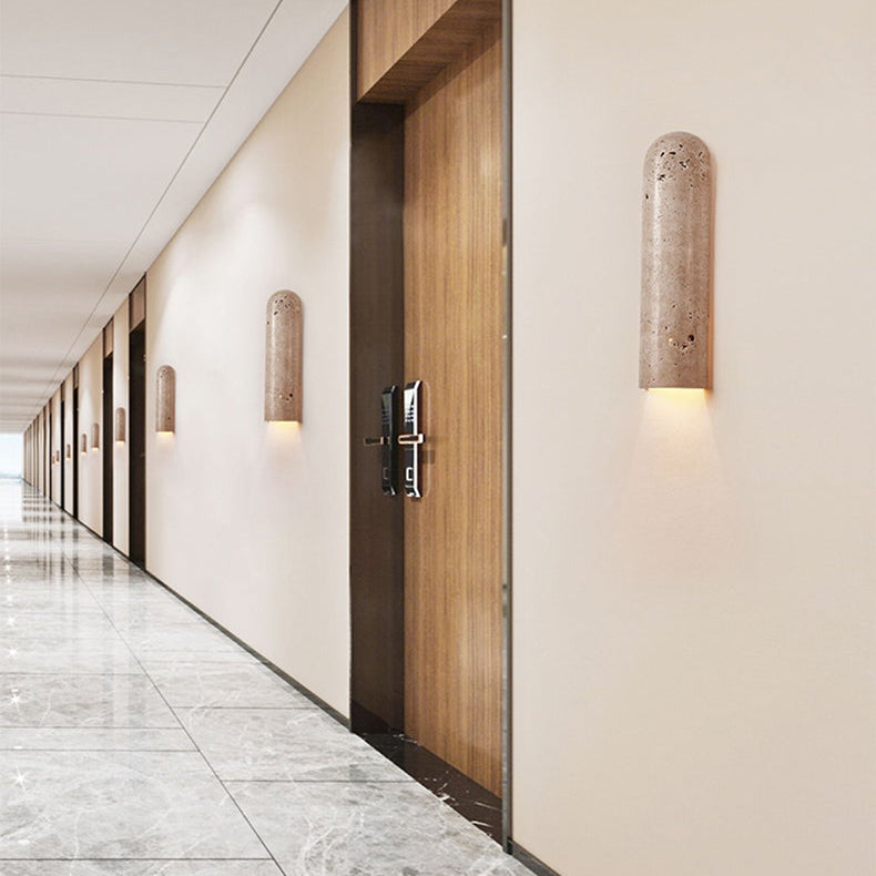 RoyaleGlow Travertine LED Wall Sconce - Modern Natural Stone Up Down Light