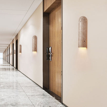 RoyaleGlow Travertine LED Wall Sconce - Modern Natural Stone Up Down Light
