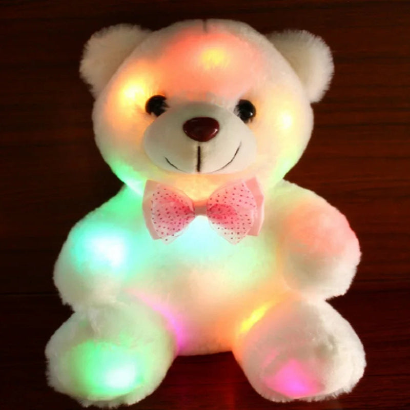 Adorable Light-Up Teddy Bear with Color-Changing LED Glow - White