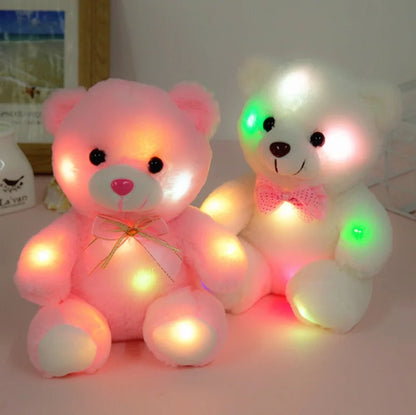 Adorable Light-Up Teddy Bear with Color-Changing LED Glow - White
