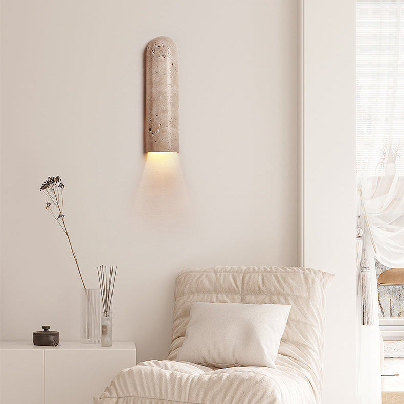 RoyaleGlow Travertine LED Wall Sconce - Modern Natural Stone Up Down Light