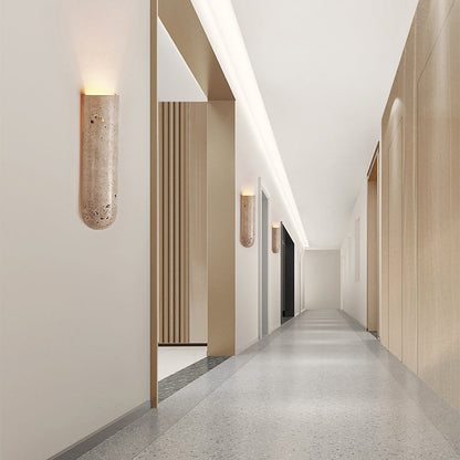 RoyaleGlow Travertine LED Wall Sconce - Modern Natural Stone Up Down Light