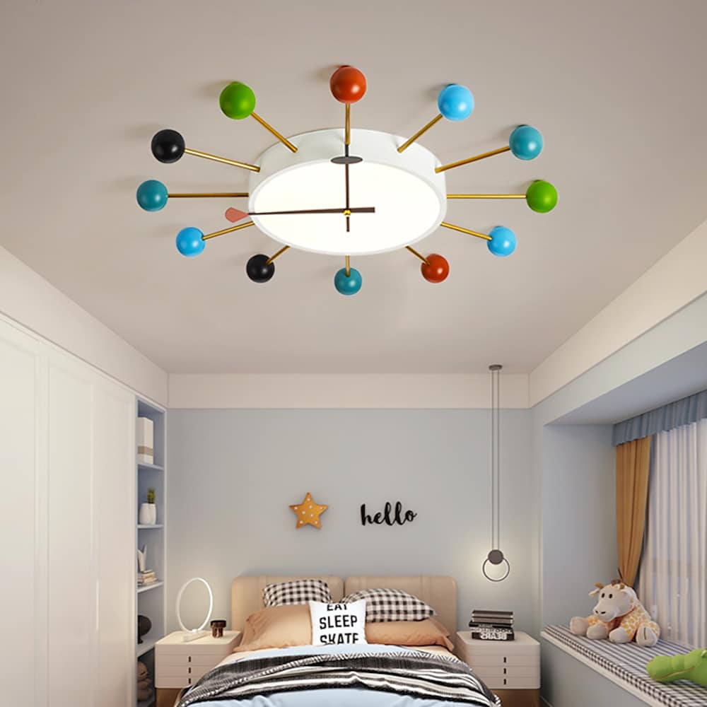 24 Inches Colorful Nelson Ball Clock LED Round Flush Mount Ceiling Light 0