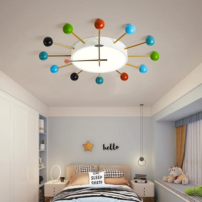 24 Inches Colorful Nelson Ball Clock LED Round Flush Mount Ceiling Light 0