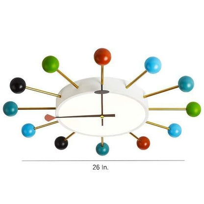 24 Inches Colorful Nelson Ball Clock LED Round Flush Mount Ceiling Light 6