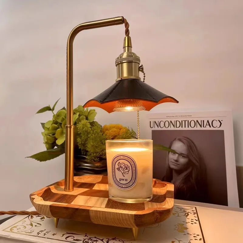 RoyaleGlow Vintage Candle Warmer Lamp with Dimmer, Timer & Adjustable Height