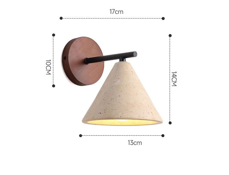 RoyaleGlow Japandi Natural Stone Wall Sconce-Modern Cone Light Fixture