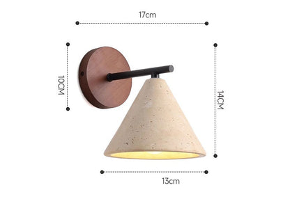 RoyaleGlow Japandi Natural Stone Wall Sconce-Modern Cone Light Fixture