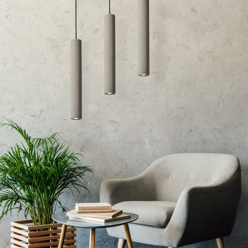 Royaleva Modern Concrete Pendant Light, Industrial Contemporary Ceiling Fixture
