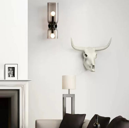 Lumora Modern Smoked Glass Dual LED Wall Sconce