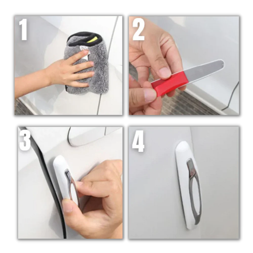 RoyaleGlow 4-Pack Car Door Protection Strips - Durable and Discreet