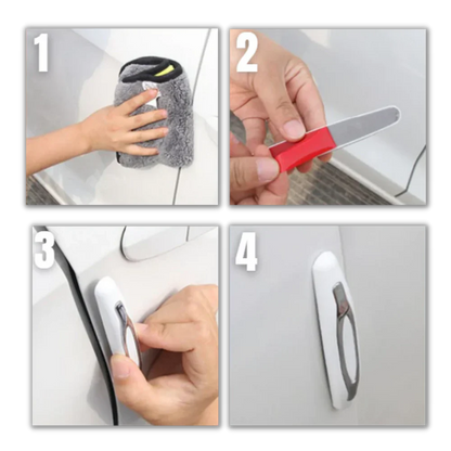 RoyaleGlow 4-Pack Car Door Protection Strips - Durable and Discreet